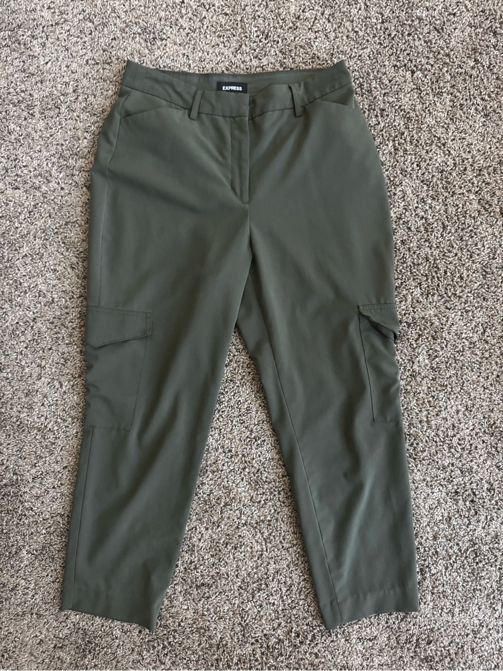 Express Olive Cargo Tapered Pants